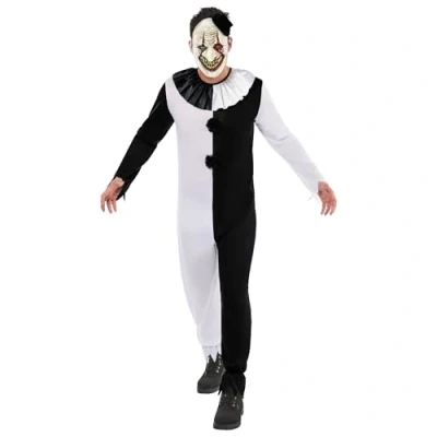Afbeelding van Ongure zwart witte clown kostuum voor kinderen 9 10 jaar