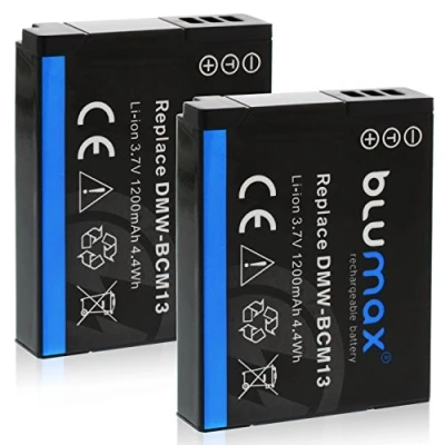 Afbeelding van Blumax 2X Batterij vervangt Panasonic DMW BCM13 / E 1200mAh compatibel met Lumix DMC serie TZ40 TZ41 TZ55 TZ56 TZ58 TZ60 TZ61 TZ70 TZ71 ZS30 ZS40 TS5 FT5