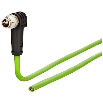 Afbeelding van Metz Connect 142M2XC0010, M12 netwerkkabel, patchkabel CAT 6a S/FTP 1,00 m, groen, PUR mantel, zuur