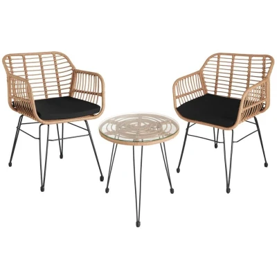 Afbeelding van tectake wicker zitgroep Molfetta natuurkleur