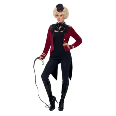 Afbeelding van Smiffy&#039;s Circus Kostuum Spannende Directrice Vrouw Rood Medium Carnavalskleding Verkleedkleding
