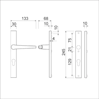 Afbeelding van Ami Smalschild Kruk vastdraaibaar 245/30mm 357 BI R6,5