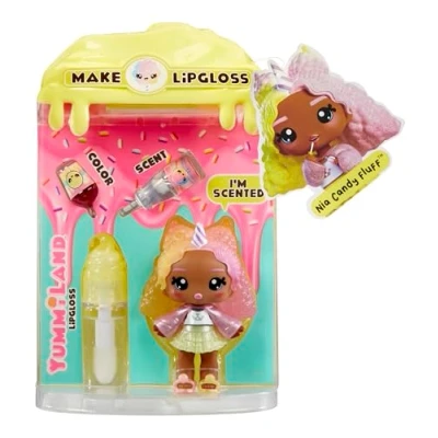 Afbeelding van Yummiland Lip Gloss Doll Nia Candy Fluff Inclusief DIY Kit, Geschikt Voor Kinderen Vanaf 4 Jaar