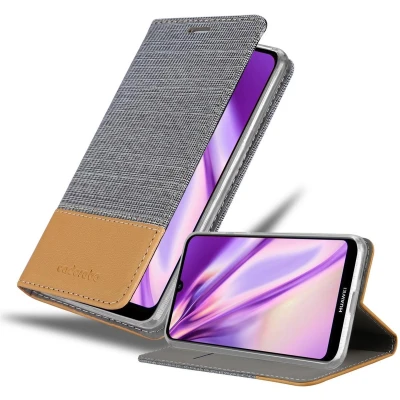 Afbeelding van Cadorabo Hoesje geschikt voor Huawei Y6S in LICHTGRIJS BRUIN Beschermhoes met magnetische sluiting, standfunctie en kaartvakje Book Case Cover Etui