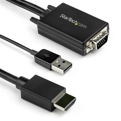 Afbeelding van StarTech.com VGA naar HDMI kabel adapter USB voeding 1080p 2 m