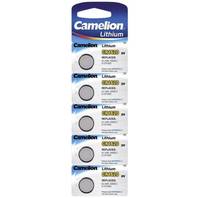 Afbeelding van Camelion Knoopcel Batterij CR1620 BP5 5stuk(s) 3 0.025Ah 4260033152671