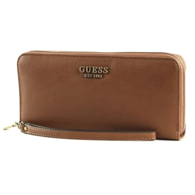 Afbeelding van GUESS Portemonnee Arja SLG Large Zip Around Wallet Cognac Lichtbruin