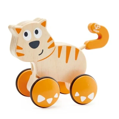 Afbeelding van Hape E0363 Dante Push and Go Pull Wooden Cat Toy