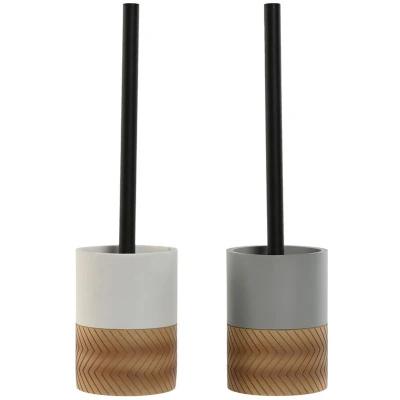 Afbeelding van Toiletborstel Home ESPRIT Wit Grijs Natuurlijk Hars 9,5 x 37 cm (2 Stuks)