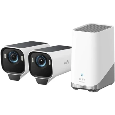 Afbeelding van eufy Security eufyCam S3 Pro 2 Cam Kit Solar Beveiligingscamera Outdoor Draadloos met Zonnepaneel, Kleur Nachtzicht, 4K, Forever Power 2.0, Gezichtsherkenning AI, uitbreidbare lokale opslag, geen