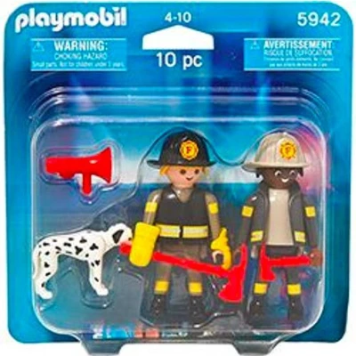 Afbeelding van Playmobil DuoPack 2 Brandweermannen en Reddingshond 5942