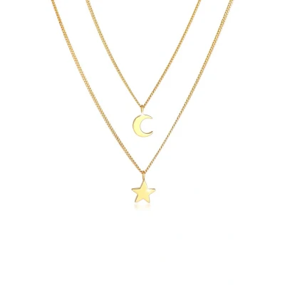 Afbeelding van Elli Layer LOOK STAR MOON Ketting goldcoloured, Dames, Maat: 42, Gold coloured