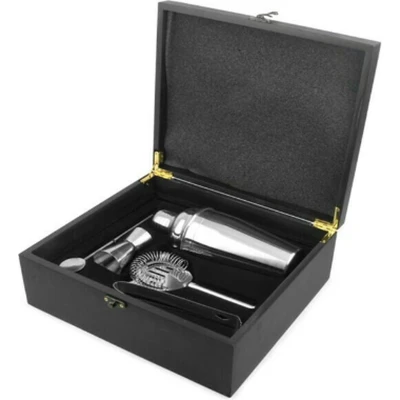 Afbeelding van Laguiole by Haws Cocktail Set, 5 delig, RVS Cocktailshaker, Barmaatje, Menglepel, Ijstang, Cocktailzeef b