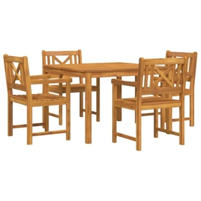 Afbeelding van vidaXL 5 Delig Tuin Eetset Massief Hout Acacia