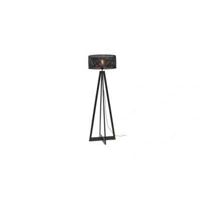 Afbeelding van Good&amp;Mojo Vloerlamp Java Bamboe 4 Poot Zwart 50x50x145cm