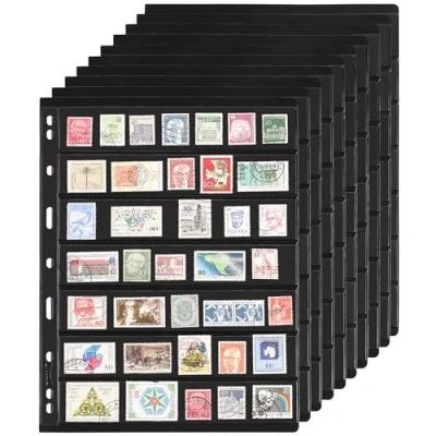 Afbeelding van IS010710, 10 vellen postzegelalbum, 7 vakken, 19 x 3 cm postzegelverzameling, hoezen voor postzegelverzameling