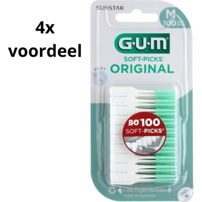 Afbeelding van 4x GUM Soft Picks Original Medium 100 stuks