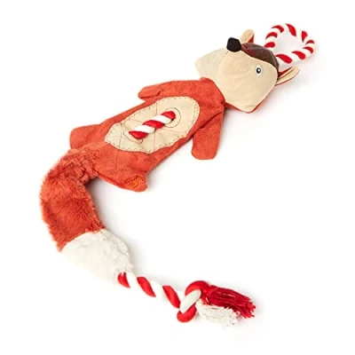 Afbeelding van Palissander Joules Piepende Zachte Pluche Touw Vos Hondenspeelgoed, 74cm
