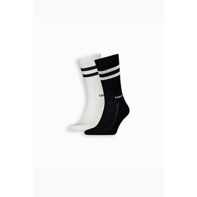Afbeelding van Levis Sokken 2P Regular Cut Stripe Socks Zwart/Wit Maat 43/46