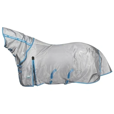 Afbeelding van Weatherbeeta Vliegendeken Comfitec Hexi Shield Combo Neck Silver/Teal Blue 165/225