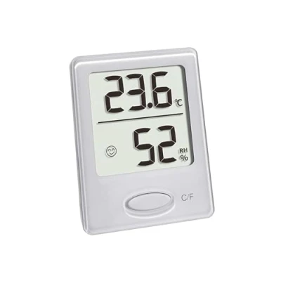 Afbeelding van TFA Dostmann thermo hygrometer digitaal, 30.5041.02, voor de controle van binnentemperatuur en luchtvochtigheidbehaaglijkheidsgraad, om op te hangen of neer zetten, wit