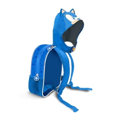 Afbeelding van Sega Sonic Classic Rugzak met capuchon, Blauw, 26 x 31 cm, inhoud 8,5 l, Eén maat, capuchon