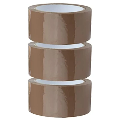 Afbeelding van 3 rollen 48mm x 66m bruine verpakkingstape voor pakketten en dozen onze biedt een sterke, veilige kleverige afdichting kartonnen ideaal langdurige opslag