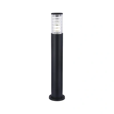 Afbeelding van Buitenlamp, lichtpalen, 1 lamp, staande moderne stijl, frame van aluminium, kleur zwart, cilindrische plafondlamp glas, lamp excl. E27 60W IP54 220V