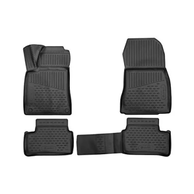 Afbeelding van 3D rubber matten element Maatwerk vloermatten MERCEDES CLA Klasse X117 180 Shooting Brake 2015 2019 4 delig