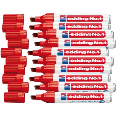 Afbeelding van Permanente markeerstift Edding Nº1 Rood 10 Stuks