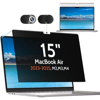 Afbeelding van Magnetische inkijkbescherming voor Macbook Air 15 inch 2023 (model: M2 A2941), afneembaar blauw licht privacyfilter, Mac laptop, privacy, scherm, privacyfolie, privacyfilter