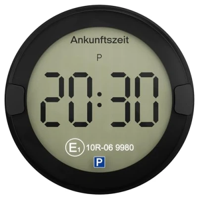 Afbeelding van OOONO P DISC NO2 Elektronische parkeerschijf met toelating voor de auto, automatische digitale parkeerschijf, elektrisch goedkeuring van KBA conform het Duitse verkeersreglement, elektrische