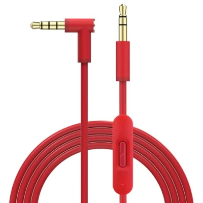 Afbeelding van Toxaoii Vervangende audiokabel met in line microfoon en bediening, compatibel Beats by Dr Dre Solo2/Solo 3/Studio 2 3 Pro/Detox/Wireless/Mixr/Executive/Pill (1,8 m, rood)