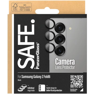 Afbeelding van Screenprotector Samsung Galaxy Z Fold 5: PanzerGlass SAFE Camera Protector Hoops Zwarte randen