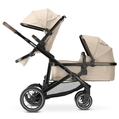 Afbeelding van Deryan Evy V2 Kinderwagen Duo Uitbreidbaar Inclusief reiswieg Nougat