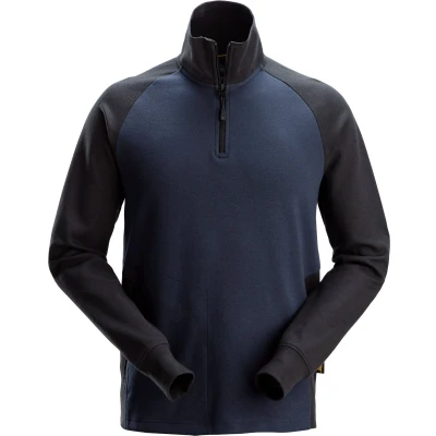 Afbeelding van Snickers 2841 Tweekleurig Sweatshirt met Halve Rits Donker Blauw/Zwart S