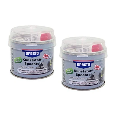 Afbeelding van Presto 2K plastic plamuur 2 stuks á 250 g zwart
