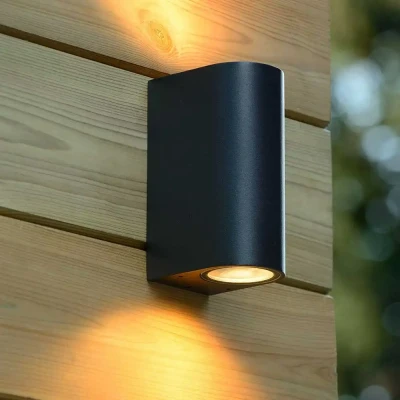 Afbeelding van Lucide BOOGY Wandspot Buiten 2xGU10 IP44 Zwart