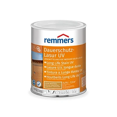 Afbeelding van Remmers Houtbeits Long Life UV rustiek eiken, 0,75 liter, oplosmiddelhoudende bescherming voor hout buiten, hoge ook lichte tinten en kleurloos UV+, blokvast, weerbestendig