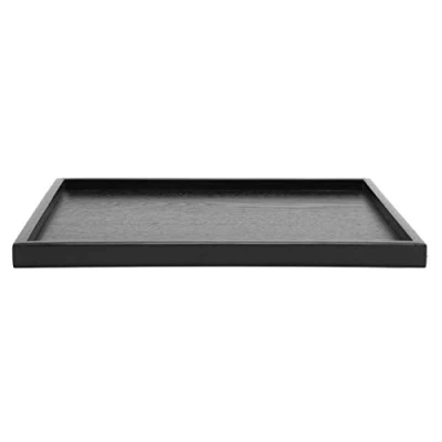 Afbeelding van Rechthoekig dienblad Zwart massief houten theeblad Koffie Snack Voedsel Maaltijden Multifunctioneel voor café Restaurant Hotel Home Shop 4 maten beschikbaar(36 * 27cm)
