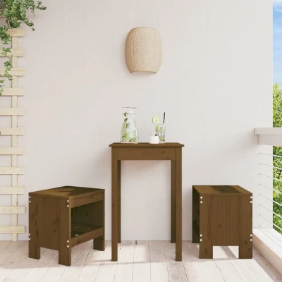 Afbeelding van Barkrukken 2 st 40x36x45 cm massief grenenhout honingbruin