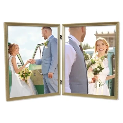 Afbeelding van Lawrence Frames Kraal Border Design, 8x10 Dubbel, Satijn Goud