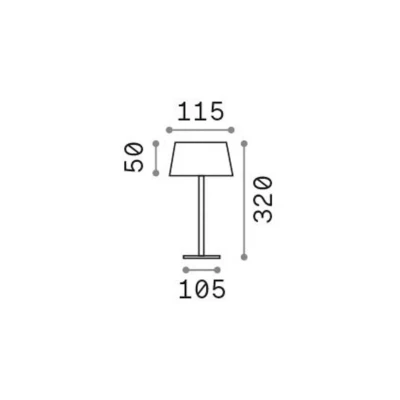 Afbeelding van Ideallux Ideal Lux LED oplaadbare buiten tafellamp Zuiver, wit metaal 32 cm