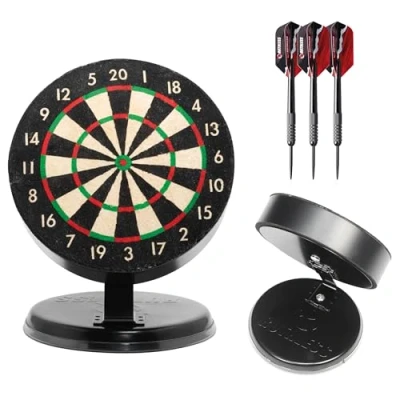 Afbeelding van Ruthless mini dartbordset Miniatuur bureautop dart en voor thuis op kantoor, inclusief een set dartpijlen met stalen punt (BX236)