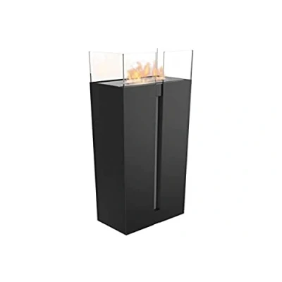 Afbeelding van KRATKI Romeo Bioethanol Haard Vrijstaand Biocontainer 0,5 l TÜV gecertificeerd gepoedercoat staal 4 glasplaten geslepen zwart 35 x 113 cm