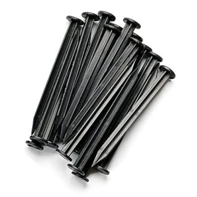 Afbeelding van WDB kunststof spijkers 18 cm voor flexibele gazonrand en bestratingsrand bevestigingsnagels van 50 stuks zwart RAL 9005