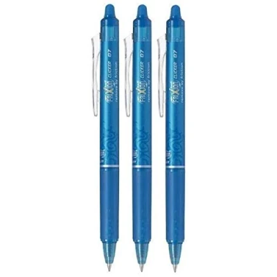 Afbeelding van Pilot Lichtblauwe Frixion Clicker intrekbare fijne rollerball uitwisbare pennen pen 0,7 mm penpunt 0,35 lijn BLRT FR7 (Pack van 3)