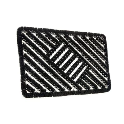 Afbeelding van Hanse Home Grid Brushes Deurmat, kokos en rubber, 40 x 60 cm, antislip, vuilopvangmat voor binnen buiten, deurmat met kokosborstels, weerbestendig, vuilveger, outdoor, zwart