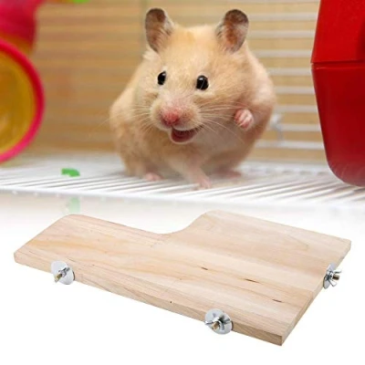 Afbeelding van Zerodis Spielzeug für Kleintiere, natürliche Holzständer, L förmig, Springbrett, Chinchilla, Meerschweinchen, Eichhörnchen, Totoro