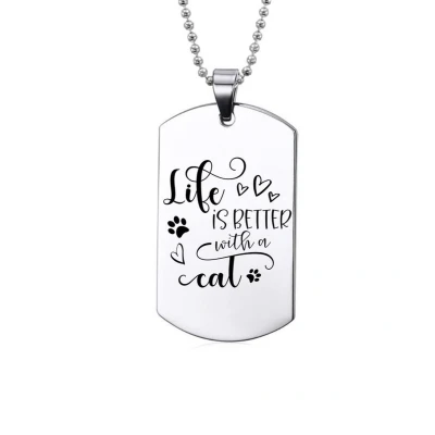 Afbeelding van Ketting RVS Life is Better With A Cat